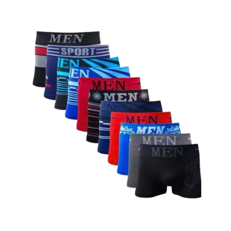 Kit Com 10 Cuecas Boxer